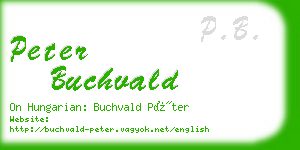 peter buchvald business card